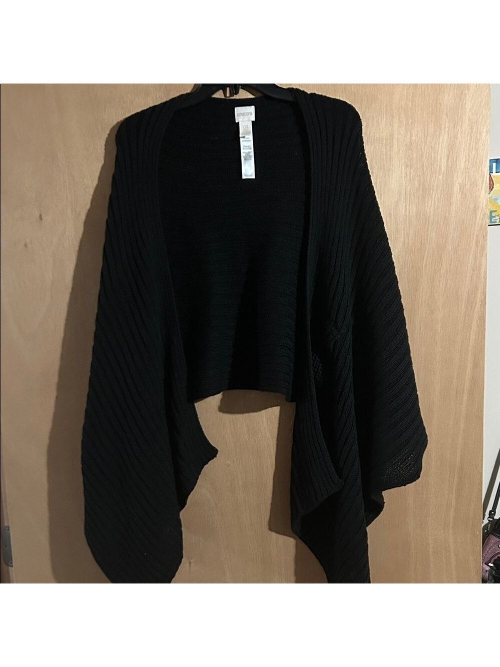 Chico's Black Open-Front Poncho